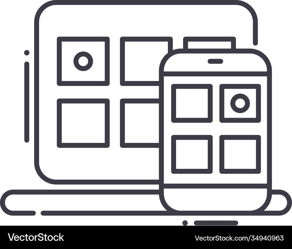 Responsive design page icon linear isolated Responsive design page icon linear isolated vector image