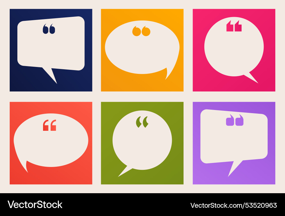 Recap Mark Review template speech mark quotation post Vector Image