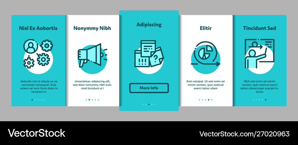 Scrum agile elements onboarding vector image