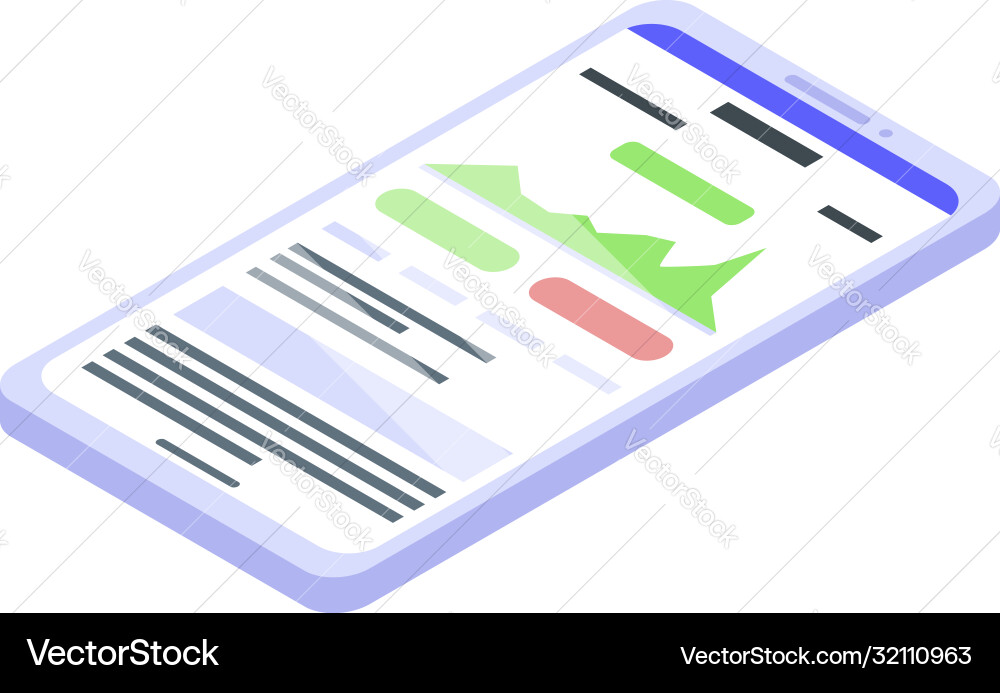 Trader smartphone icon isometric style Trader smartphone icon isometric style vector image
