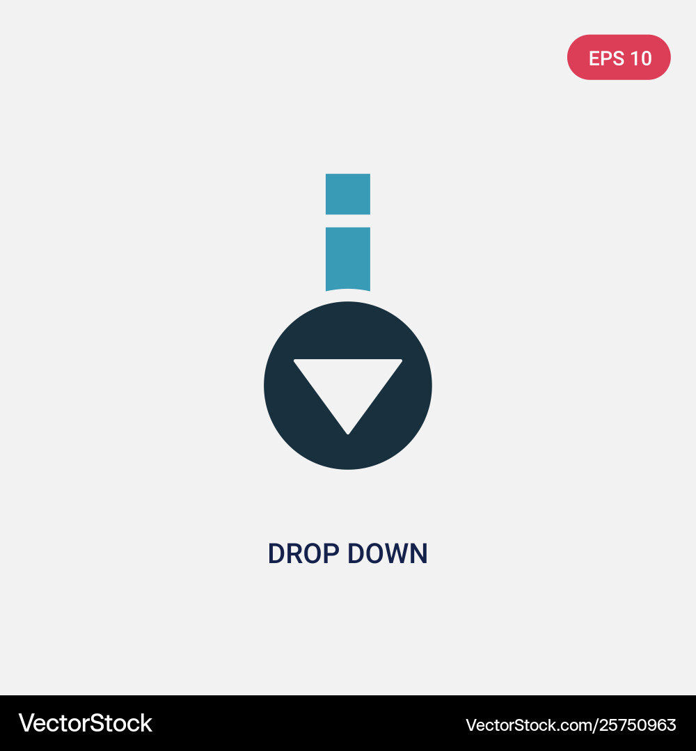 Two color drop down icon from user interface Two color drop down icon from user interface vector image