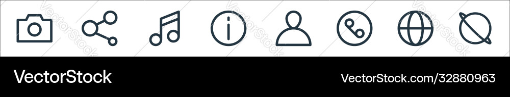 User interface line icons linear set quality User interface line icons linear set quality vector image