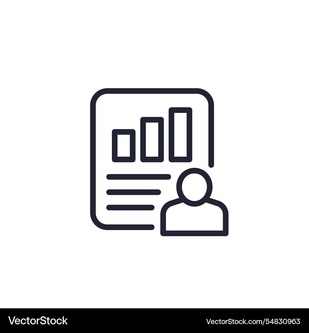 User metrics line icon on white Vector Image