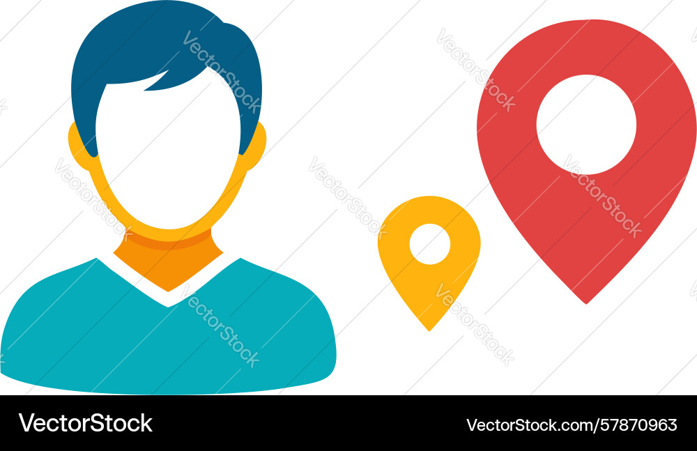 User profile with location pin icon design Vector Image