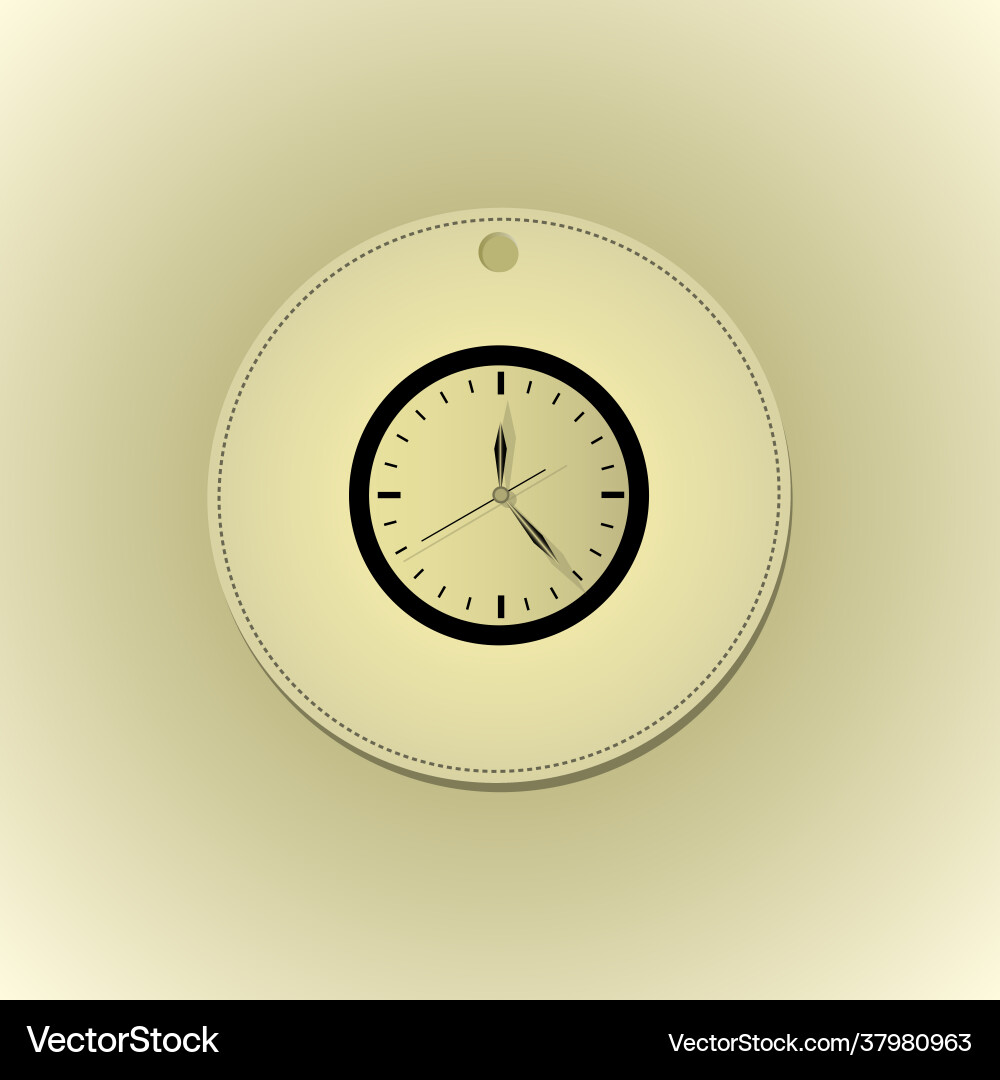 Wall clock round with shadow image Wall clock round with shadow image vector image