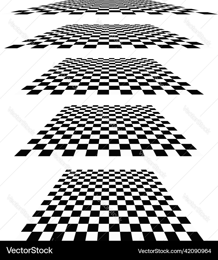 3d chessboard checkerboard pattern in perspective 3d chessboard checkerboard pattern in perspective Vector Image