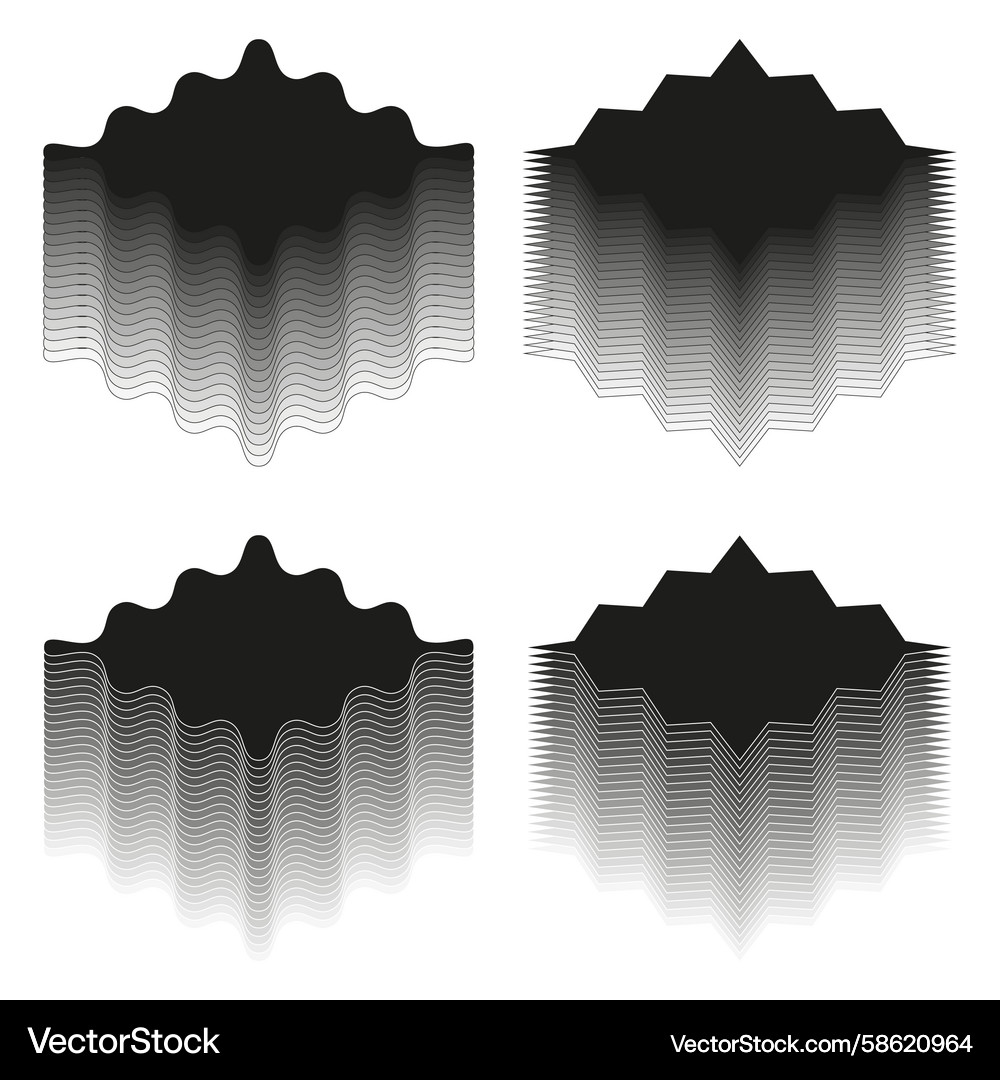 Abstract geometric shapes layered hexagonal forms Vector Image