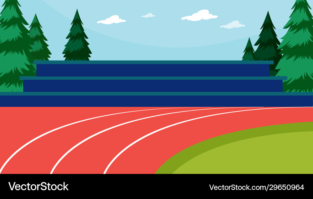 Background scene running track and field vector image