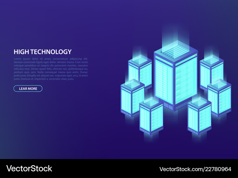 Big data concept of processing center Big data concept of processing center vector image