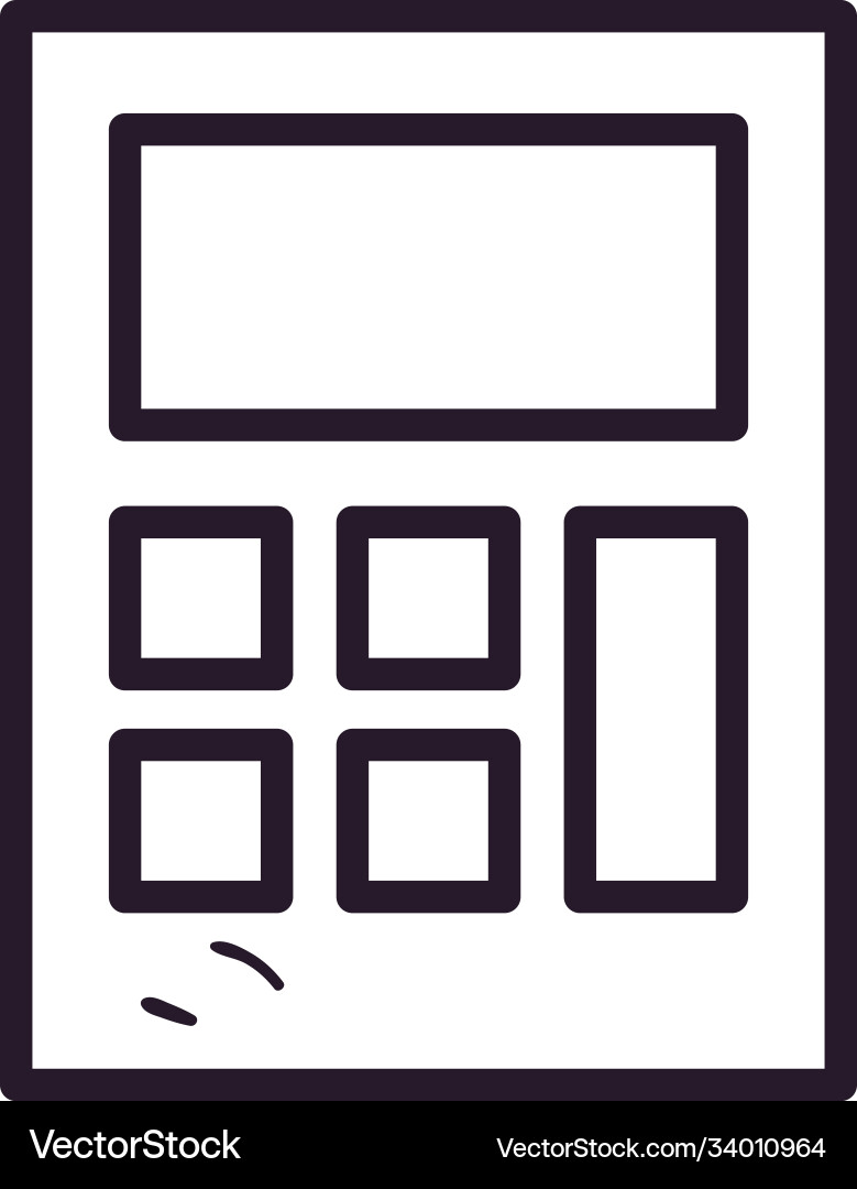 Calculator tool line style icon design vector image
