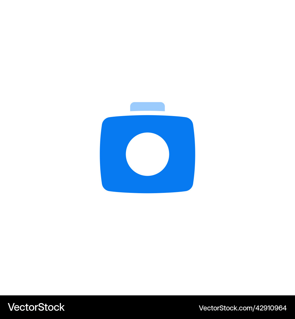 Camera flat line icon linear style sign Vector Image