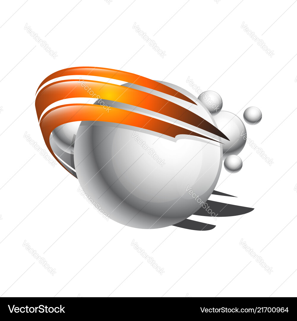 Creative abstract 3d orbit sphere logo design Vector Image