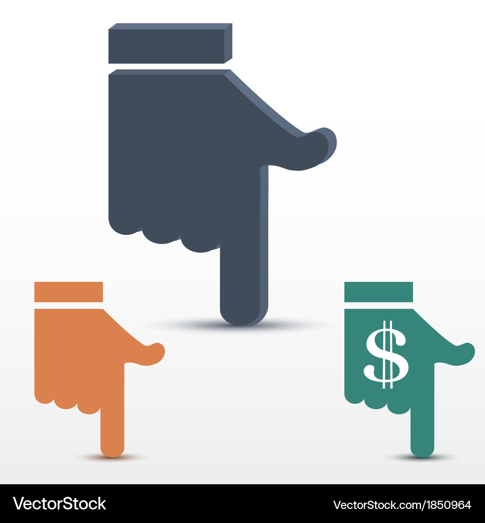 Extended Finger Pointer Icon vector image