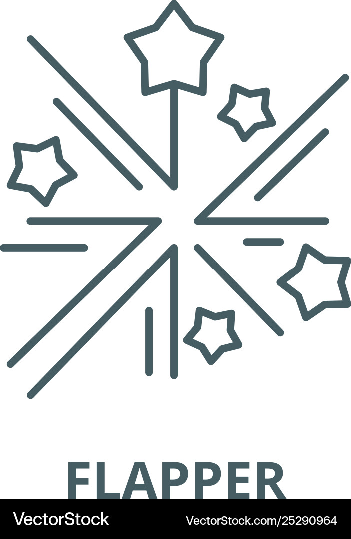 Flapper line icon linear concept outline Flapper line icon linear concept outline vector image