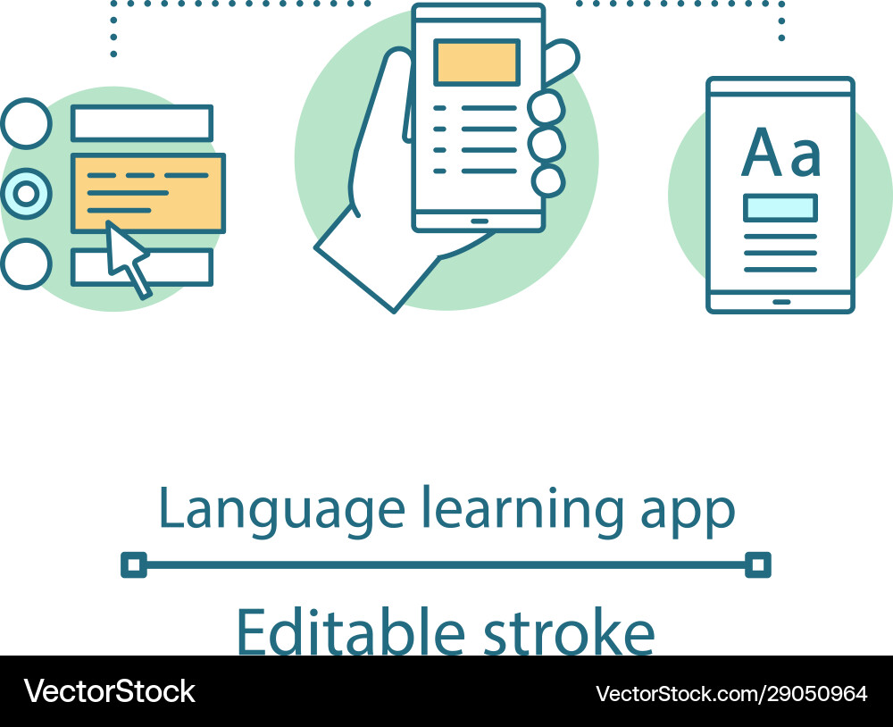 Foreign language learning app concept icon Vector Image