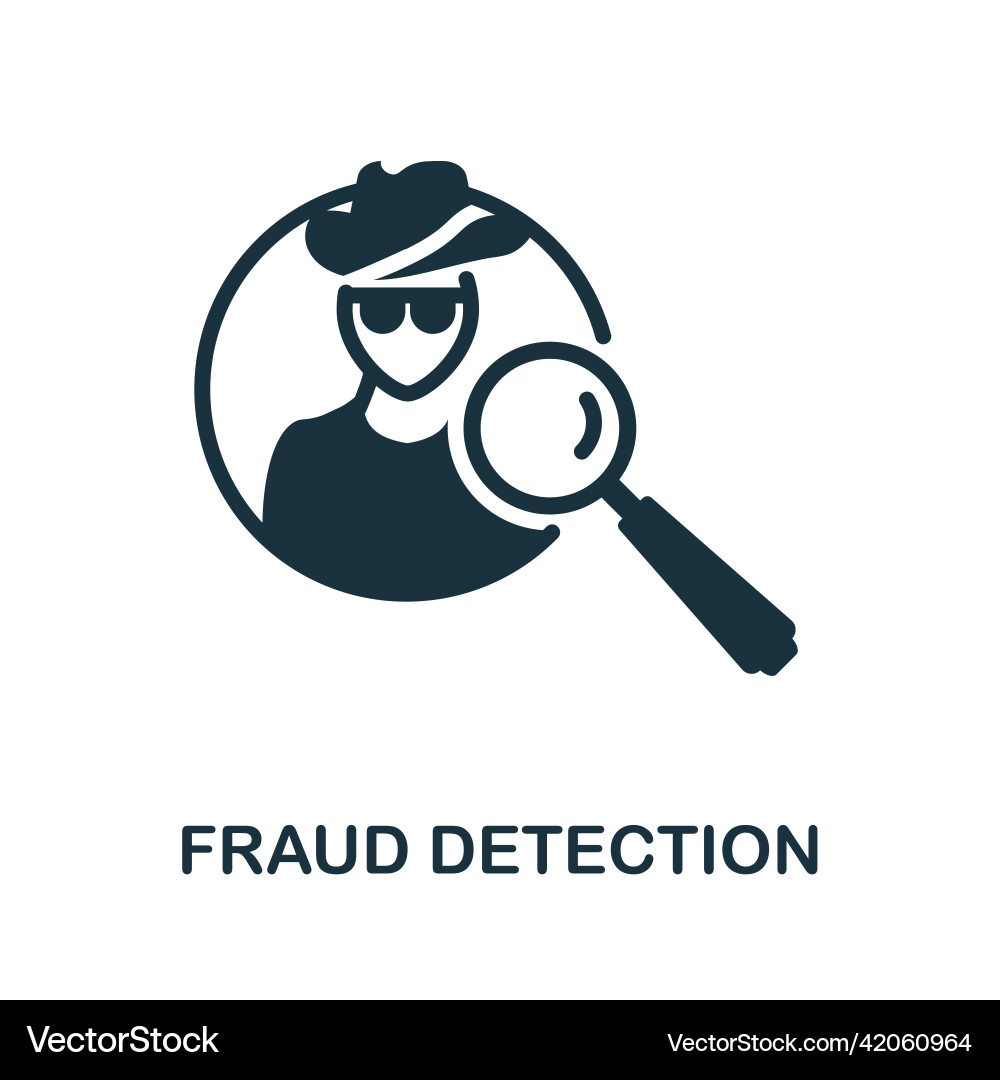 Fraud detection icon monochrome simple Fraud detection icon monochrome simple vector image