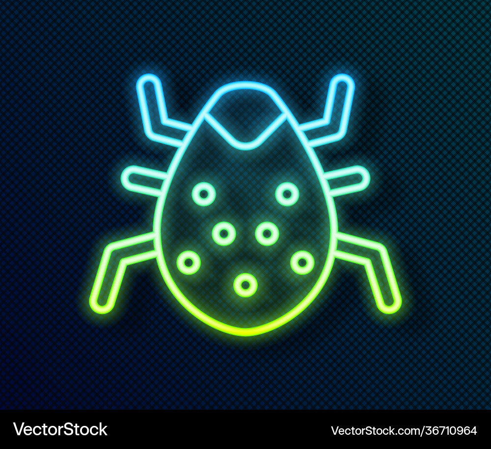 Glowing neon line system bug concept icon isolated Glowing neon line system bug concept icon isolated vector image