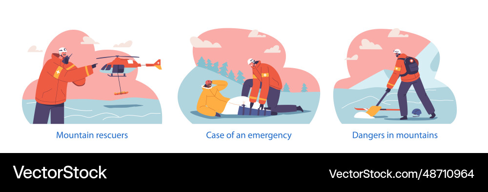 Isolated elements with scenes of dangers Isolated elements with scenes of dangers Vector Image
