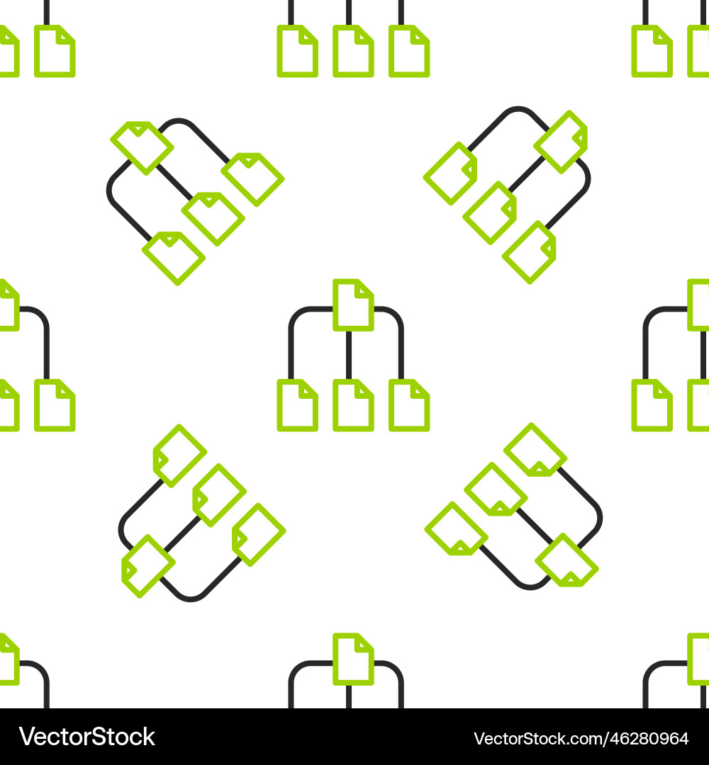 Line folder tree icon isolated seamless pattern Line folder tree icon isolated seamless pattern vector image