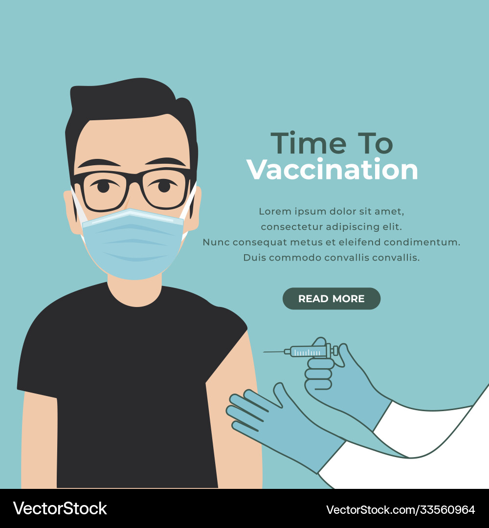 Man Receiving Vaccine Injection Vector Image
