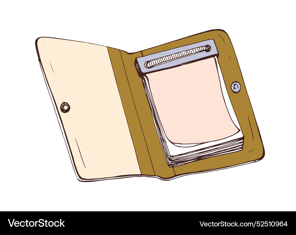 Open notebook pocket notepad with blank tear-off Open notebook pocket notepad with blank tear-off vector image