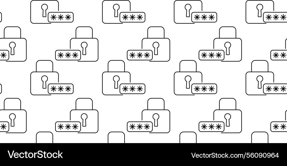 Pattern of locks and passwords representing online vector image
