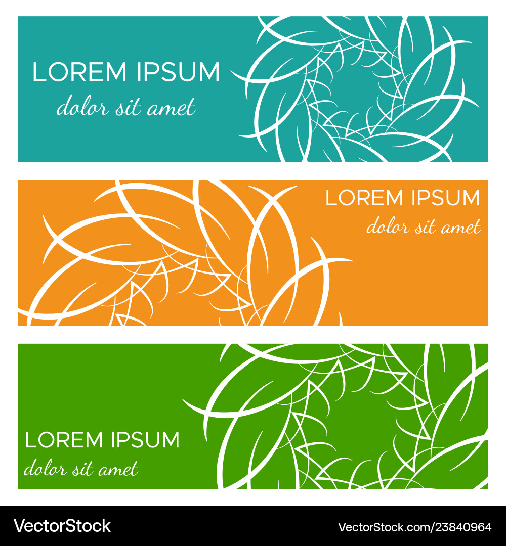 Set of abstract horizontal header banners Vector Image