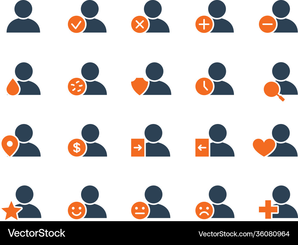 Set users line icon humans with different Vector Image