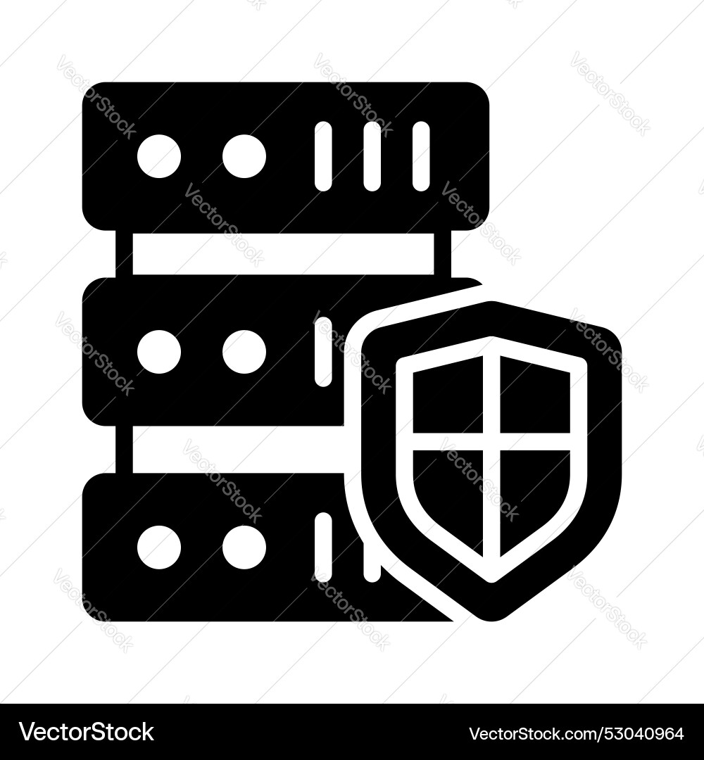 Shield with database icon personal data cyber vector image