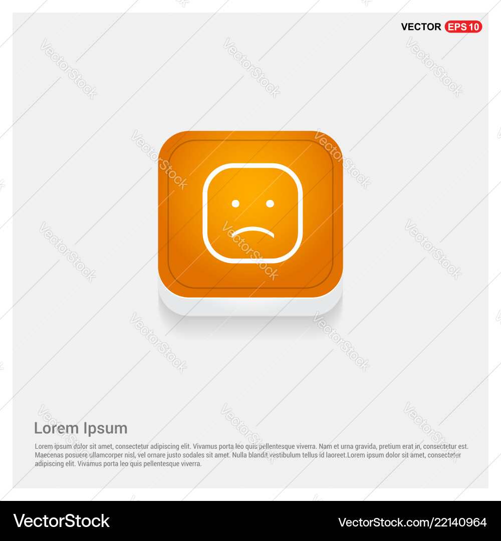 Smiley icon face orange abstract web button Smiley icon face orange abstract web button vector image