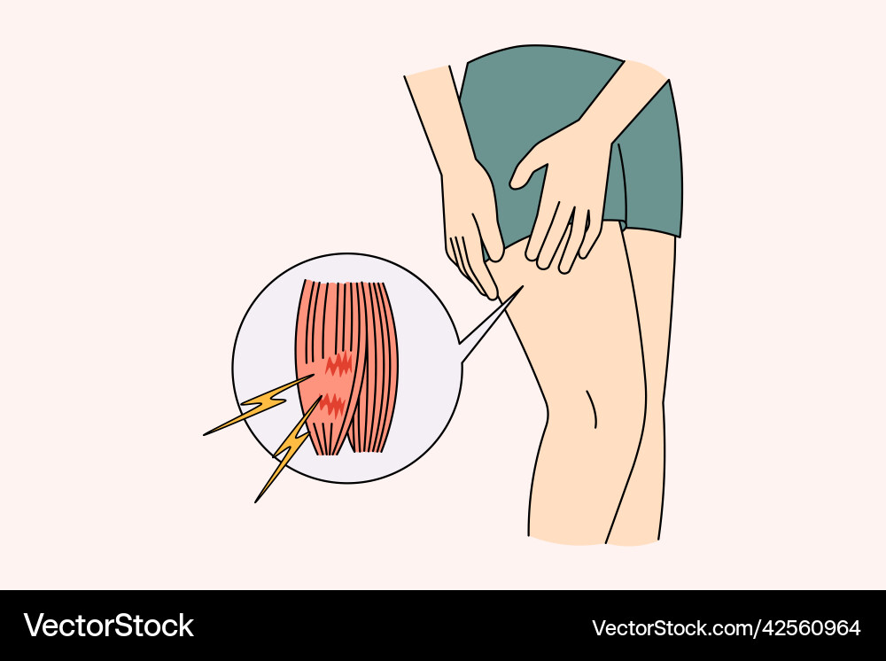 Sportsman tear leg muscle suffer from pain vector image