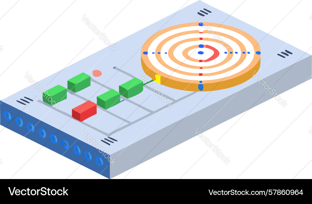 Target-oriented control panel isometric icon Vector Image