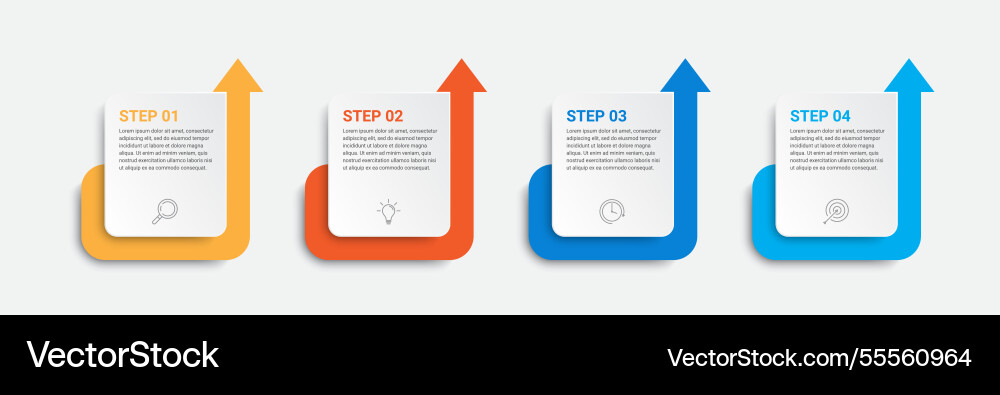 Timeline infographic design with up arrow shape Timeline infographic design with up arrow shape vector image