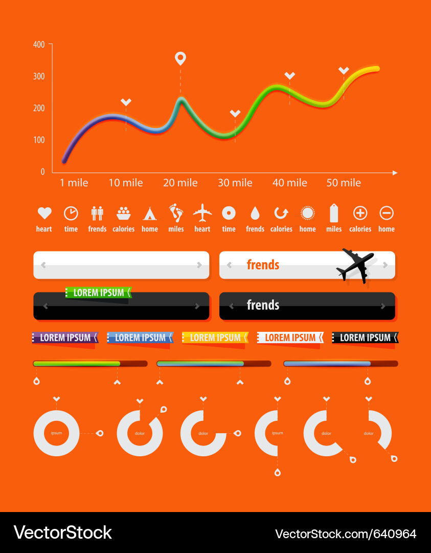 Transport Icons & Infographic Elements vector image