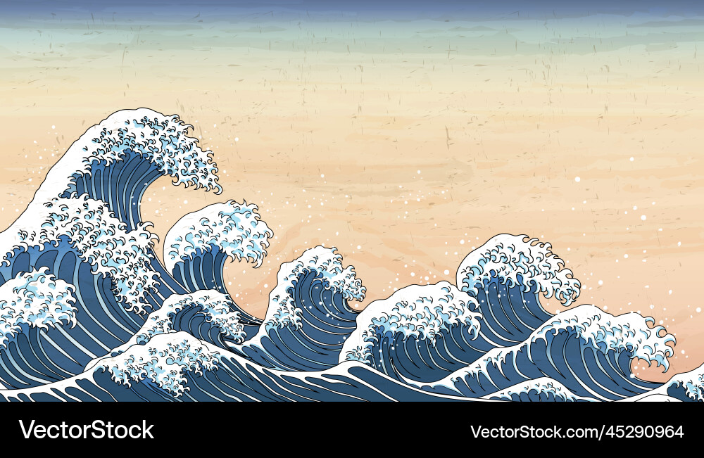 Ukiyo-e Wave Art (45290964) – Royalty-Free Vector | VectorStock