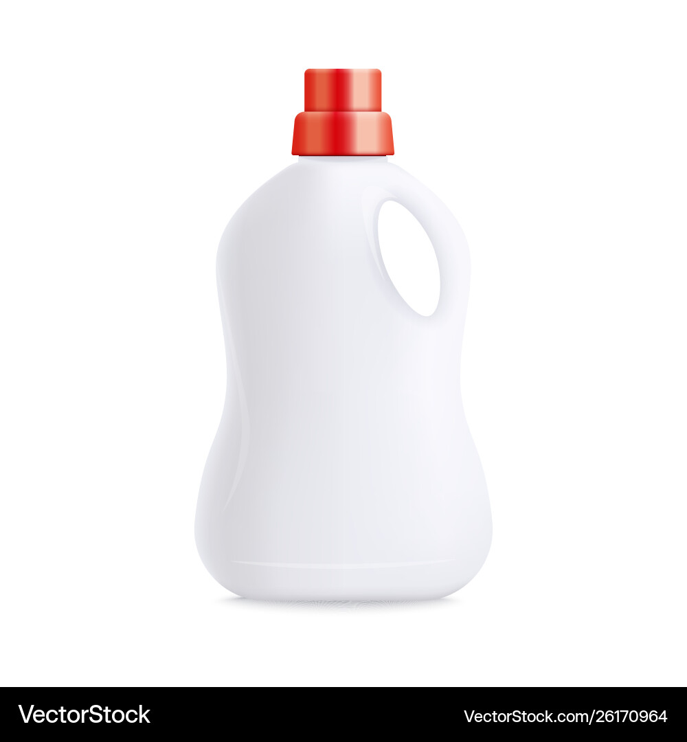 White Laundry Detergent Bottle Mockup Vector Image