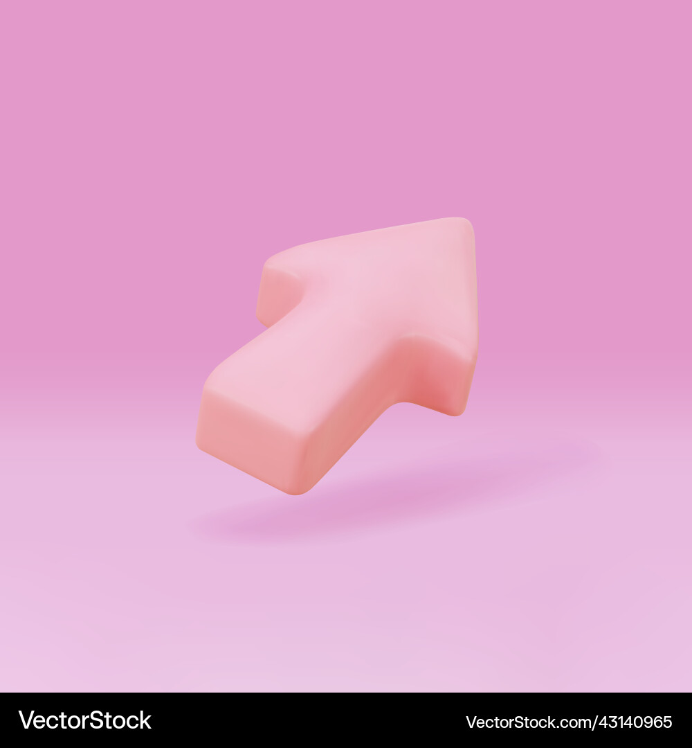 3d arrow pointer realistic icon geometric mouse 3d arrow pointer realistic icon geometric mouse vector image