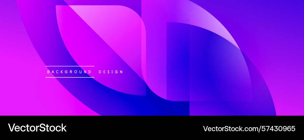 Abstract gradient shapes overlap creating dynamic Vector Image