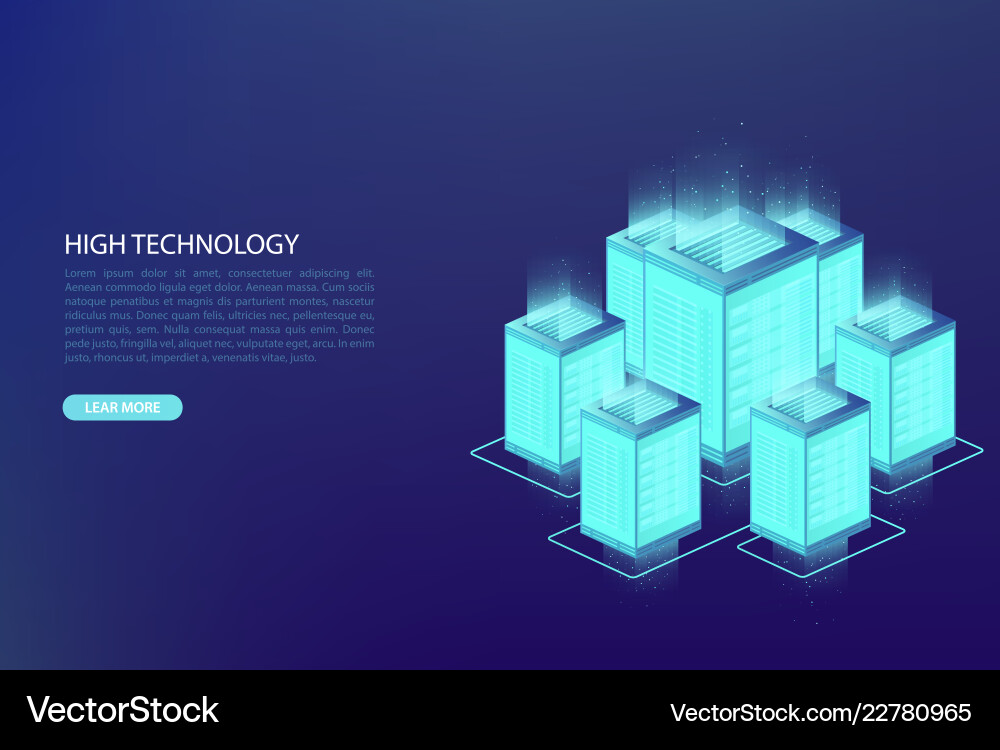 Big data concept of processing center Big data concept of processing center vector image