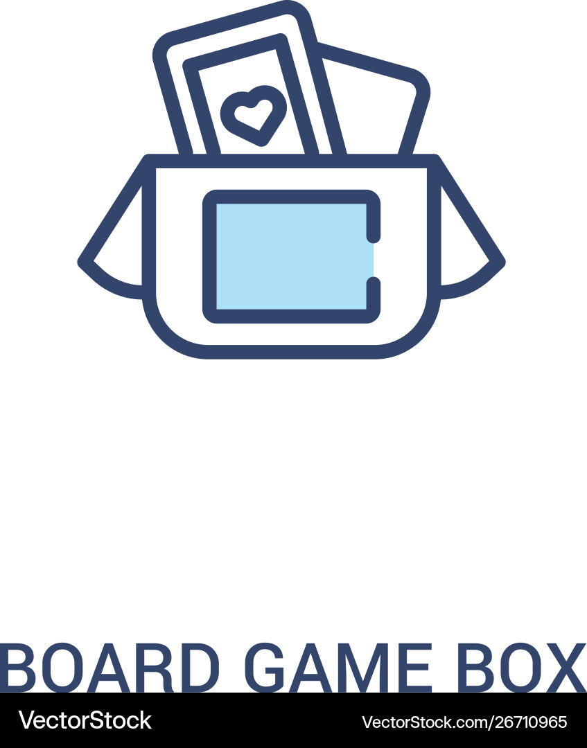 Board game box concept 2 colored icon simple line Board game box concept 2 colored icon simple line vector image