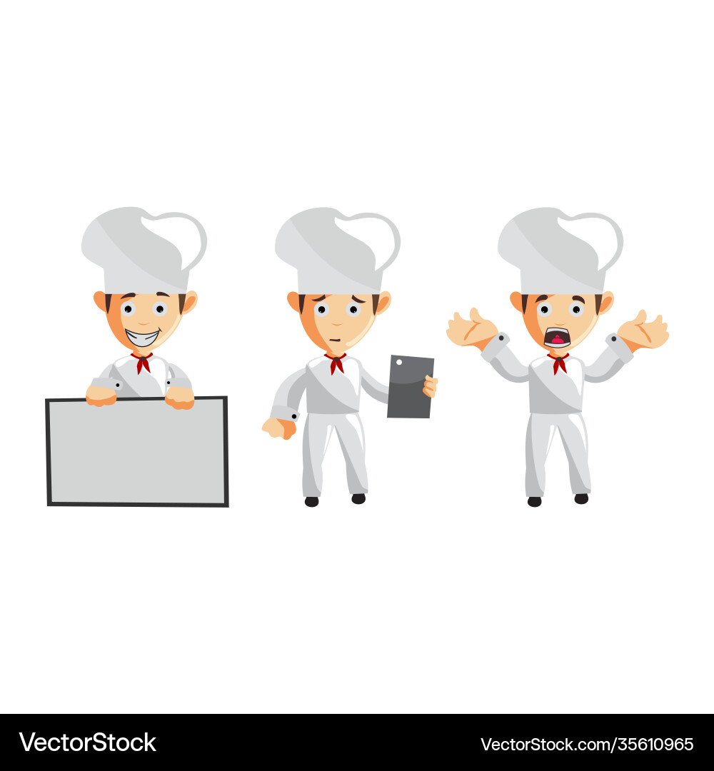 Chef character design creation template pose set Chef character design creation template pose set vector image