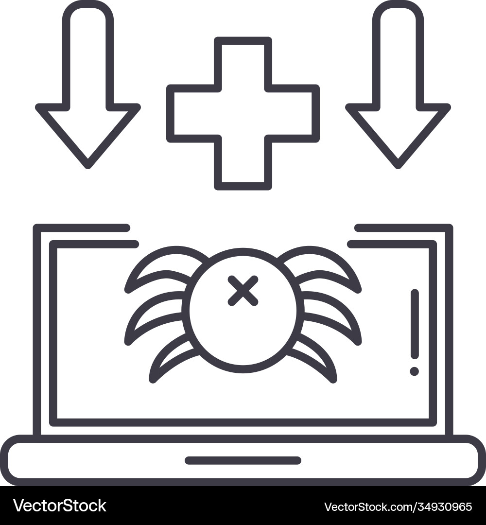 Computer scan icon linear isolated Computer scan icon linear isolated vector image
