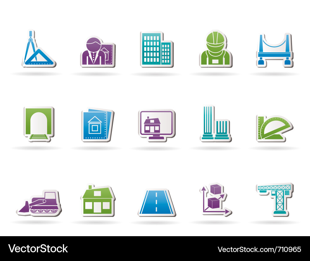 Construction & Building Icons vector image