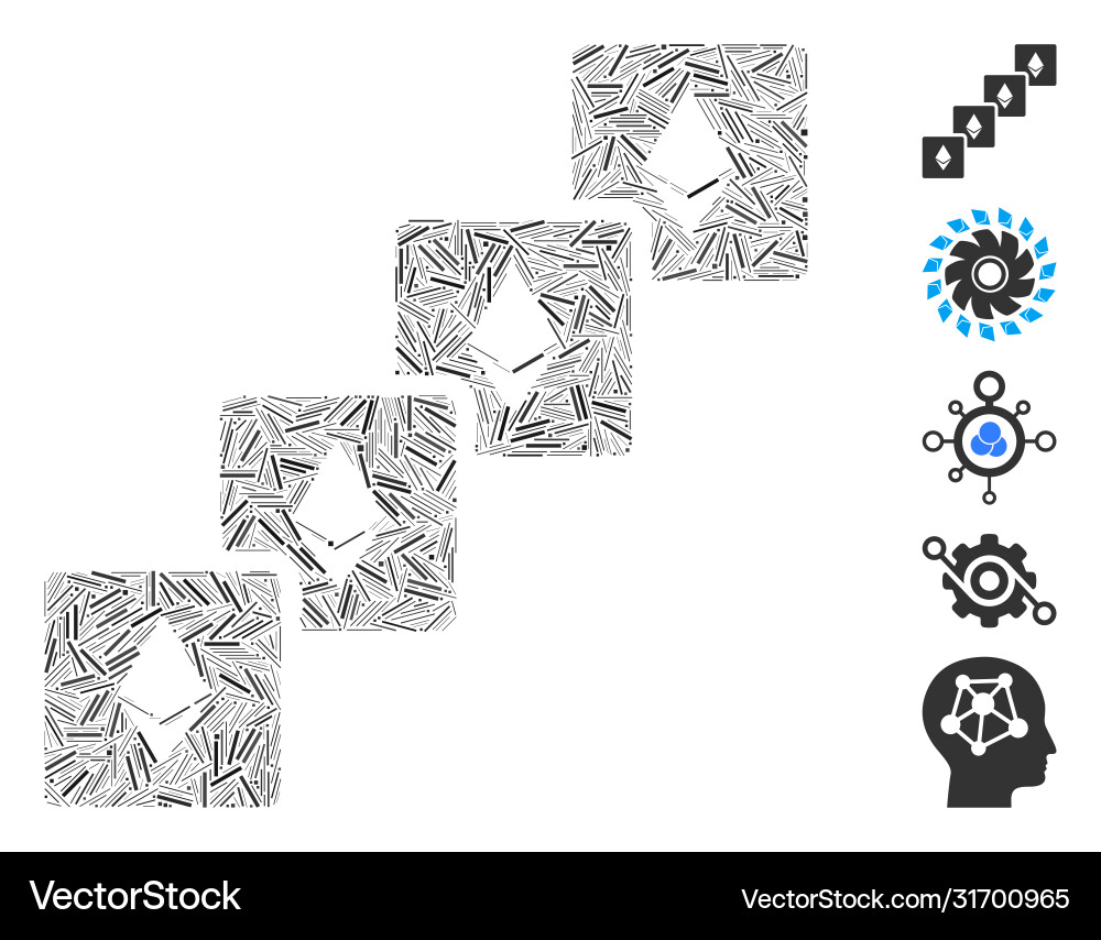 Dash collage ethereum blockchain icon Dash collage ethereum blockchain icon Vector Image