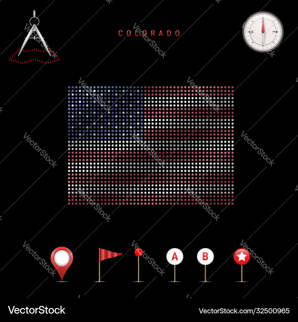 Dotted map colorado painted in american Dotted map colorado painted in american vector image