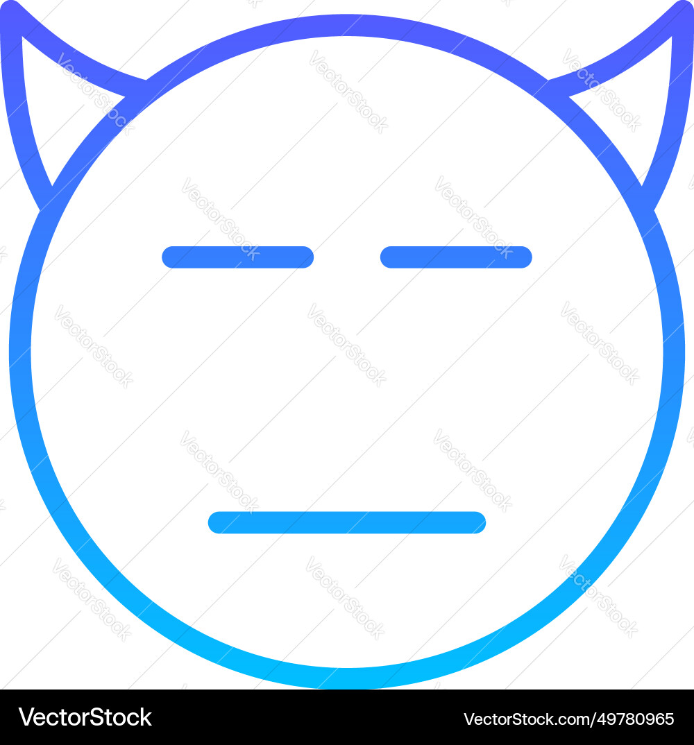 Expressionless line gradient icon pictogram vector image