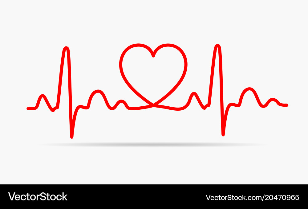 Heartbeat Icon - Red Pulse Royalty Free Vector Image