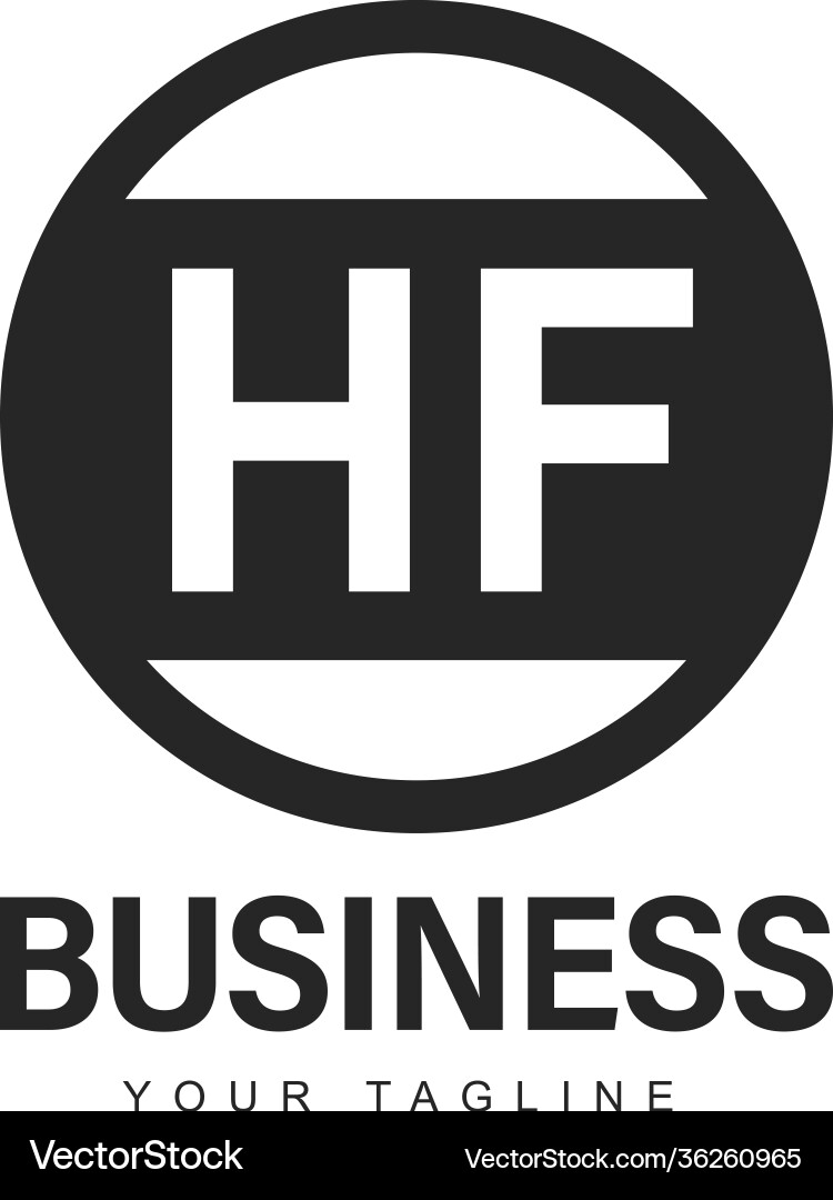 Hf initial a logo design with abstract style Hf initial a logo design with abstract style vector image