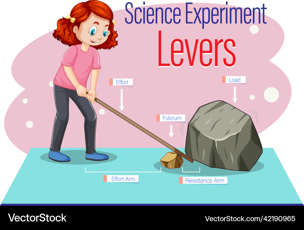 Levers simple machine science experiment Levers simple machine science experiment vector image