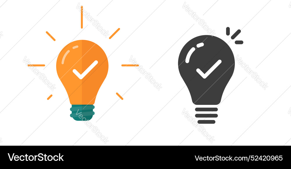 Lightbulb Idea Icons - Simple Set vector image